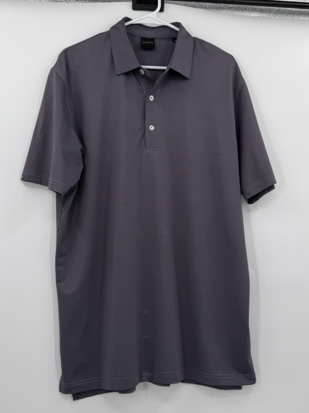 Dunning golf micro plaid polo large